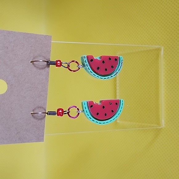 Jewelry - Watermelon slice earrings